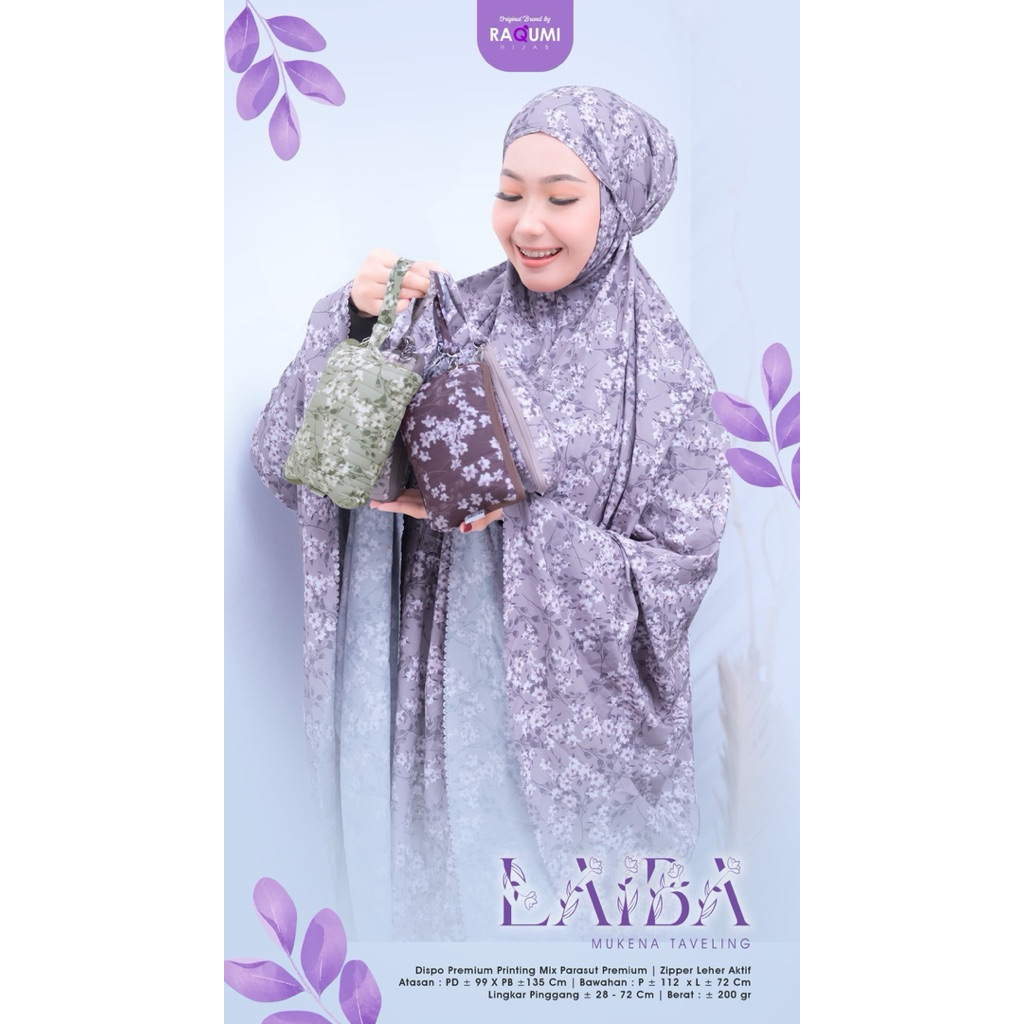 PREMIUM MUKENA TRAVELING BY RAQUMI HIJAB //MALY MUKENA TRAVELING// LAIBA TRAVELING MUKENA // MUKENA 