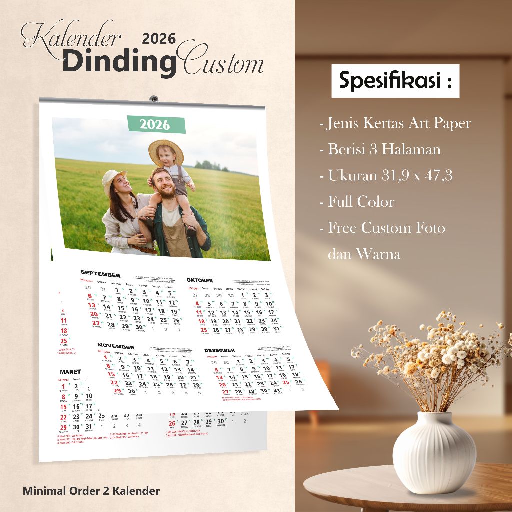 KALENDER DINDING CUSTOM - KALENDER PONPES - KALENDER SEKOLAH - KALENDER CUSTOM
