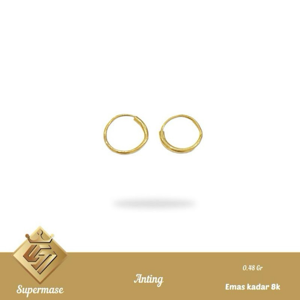 ANTING BAYI EMAS 8K BULAT POLOS - SUPERMASE