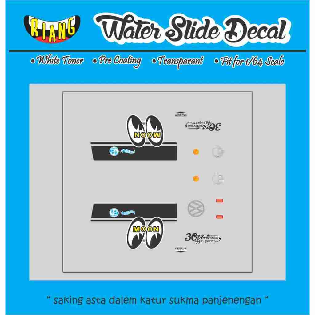 Decal Waterslide Hot Wheels Kool Kombi Mooneyes 30Th Zamac