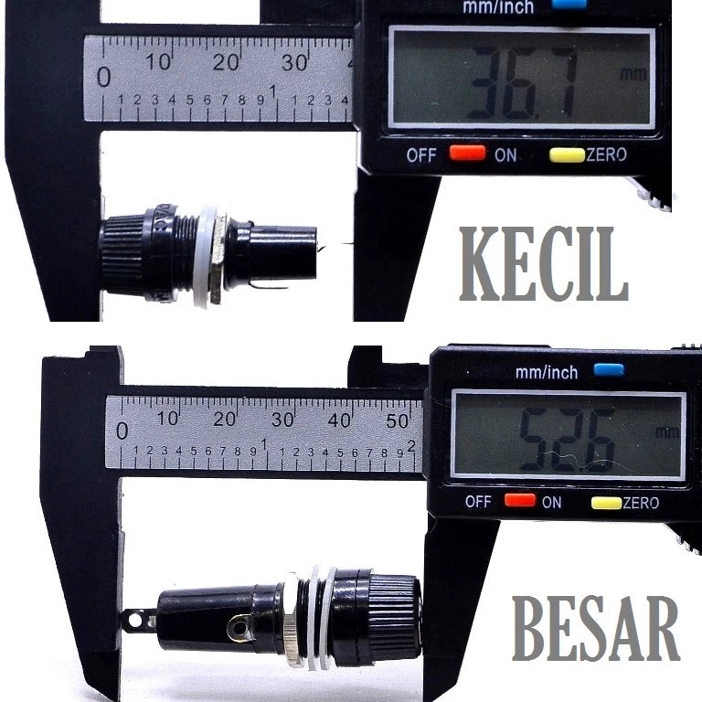 24P HOLDER SEKRING Rumah Box Kotak Tempat Sikring Tabung Bulat Fuse Besar Kecil