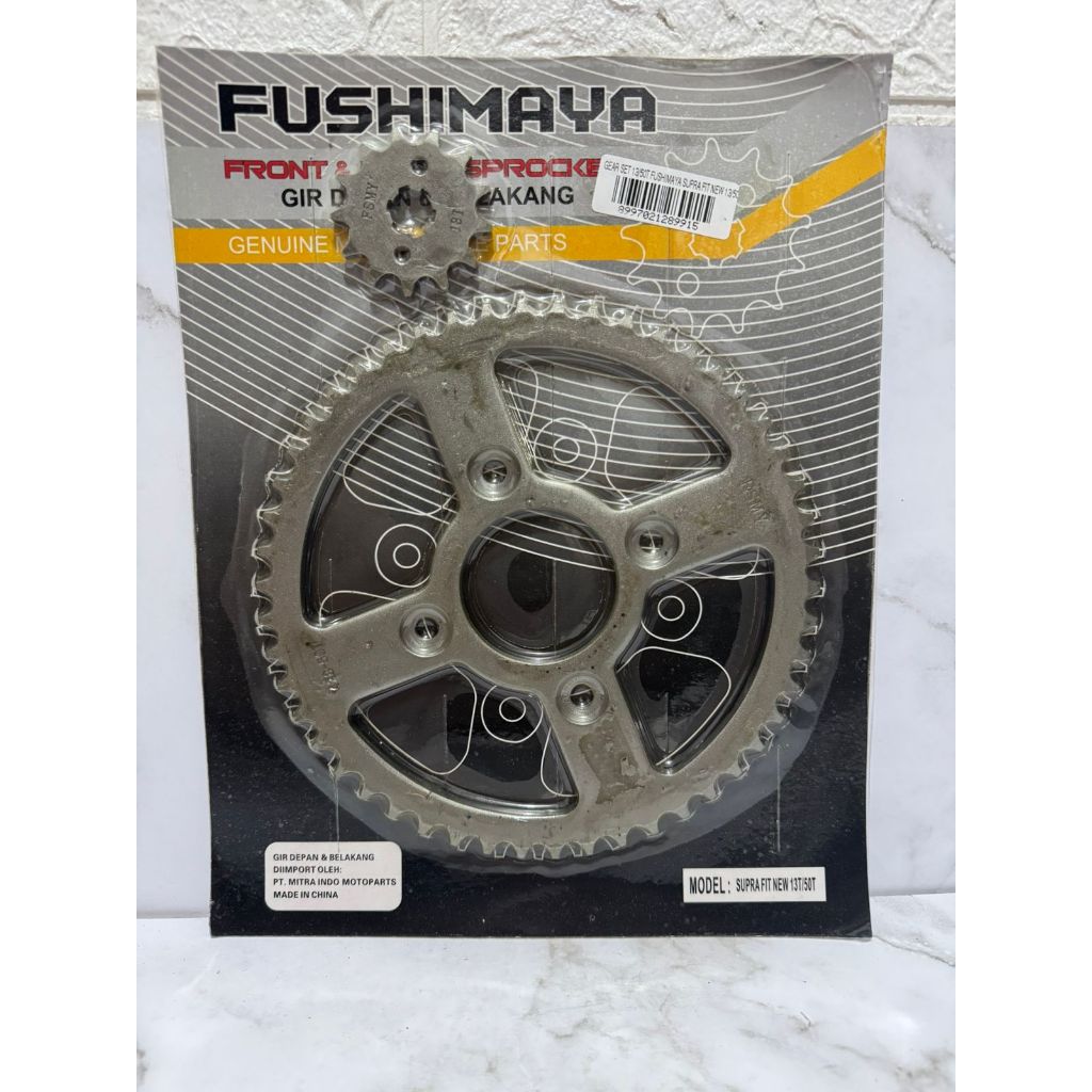 Gear Set Fushimaya Depan Belakang Supra Fit New 50T/13T Gear Gigi Supra Fit New 13T/50T