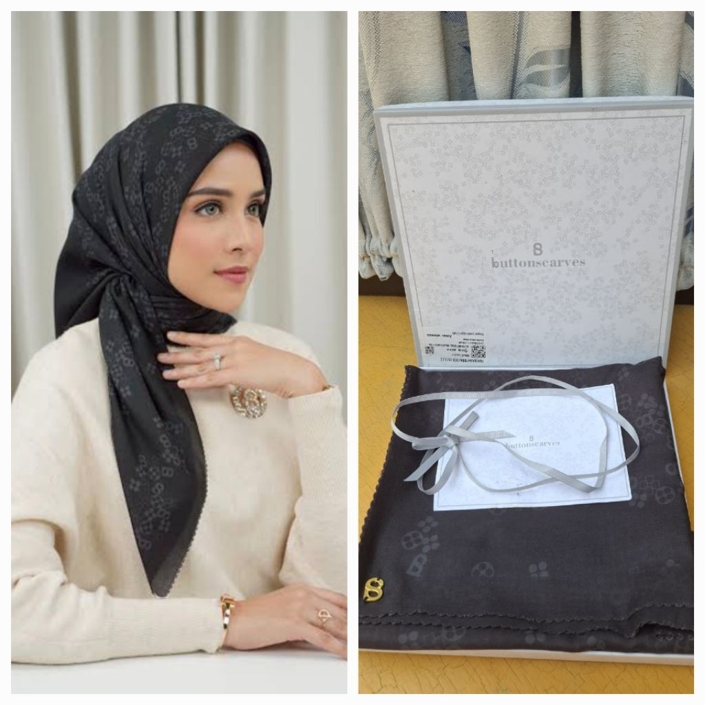 Preloved Buttonscarves monogram scramble truffle