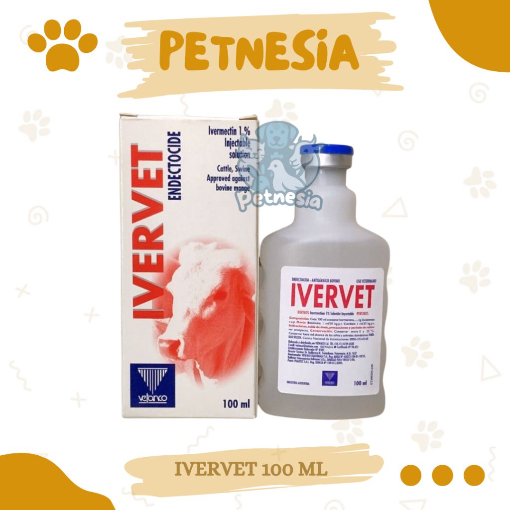 IVERVET 100 ML - Obat Gudik Ecto Endo Parasit Seperti Intermectin Nova Mectin