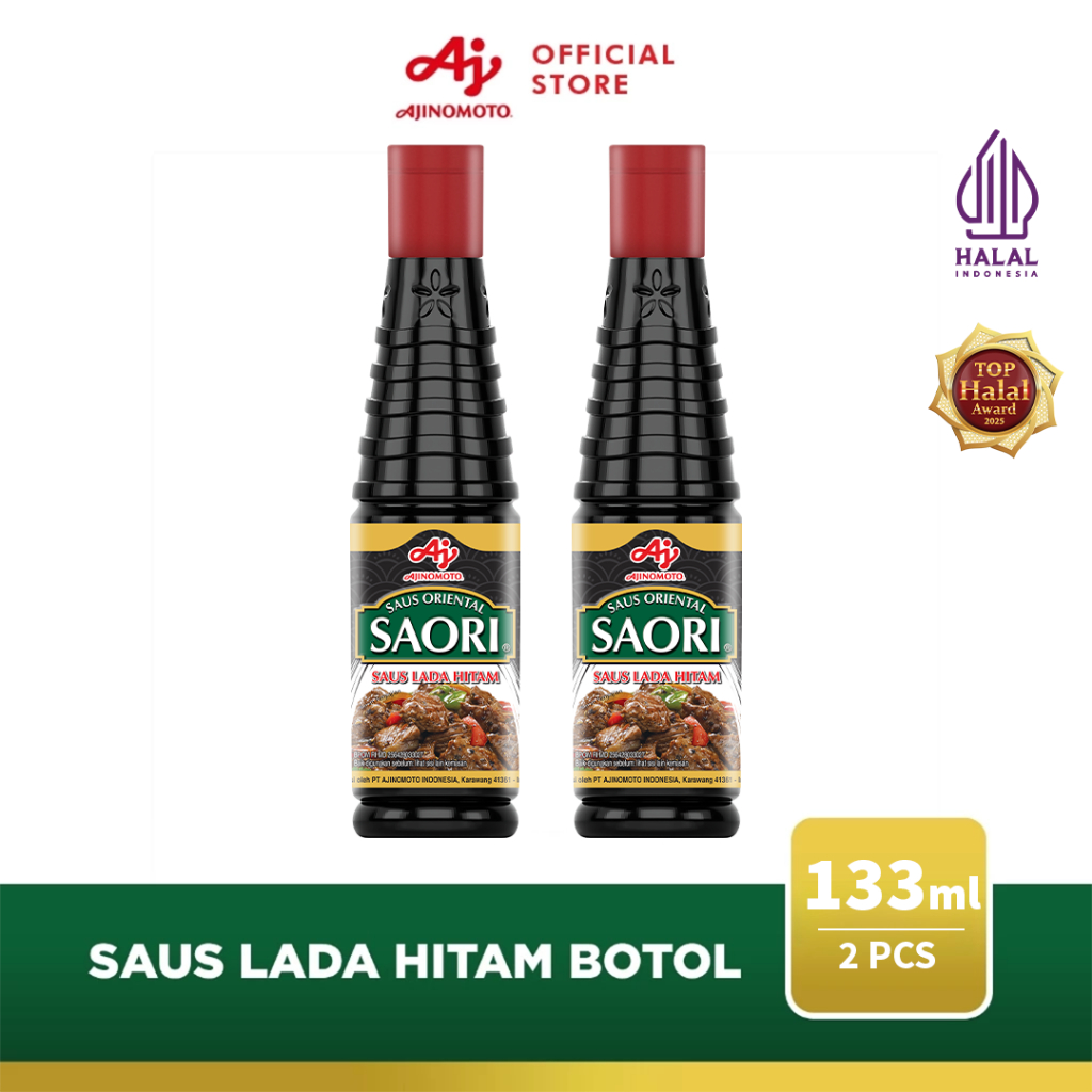 SAORI® Saus Lada hitam Oriental Blackpepper Botol 133 ml (2 pcs)