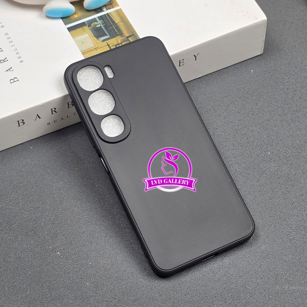 Vivo Y21D liquid Silicone / Macaron Square Color Black Case Vivo Y21D