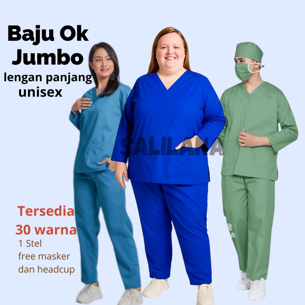 KHUSUS LENGAN PANJANG JUMBO Baju Ok Lengan Panjang Setelan Ok Baju Ok Medis Bahan American Drill