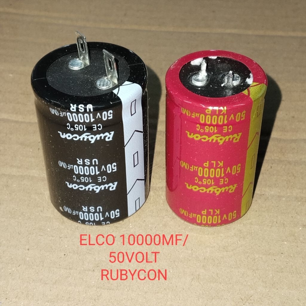 KAPASITOR ELCO 10000 UF - 50VOLT RUBYCON MERAH & HITAM ORIGINAL