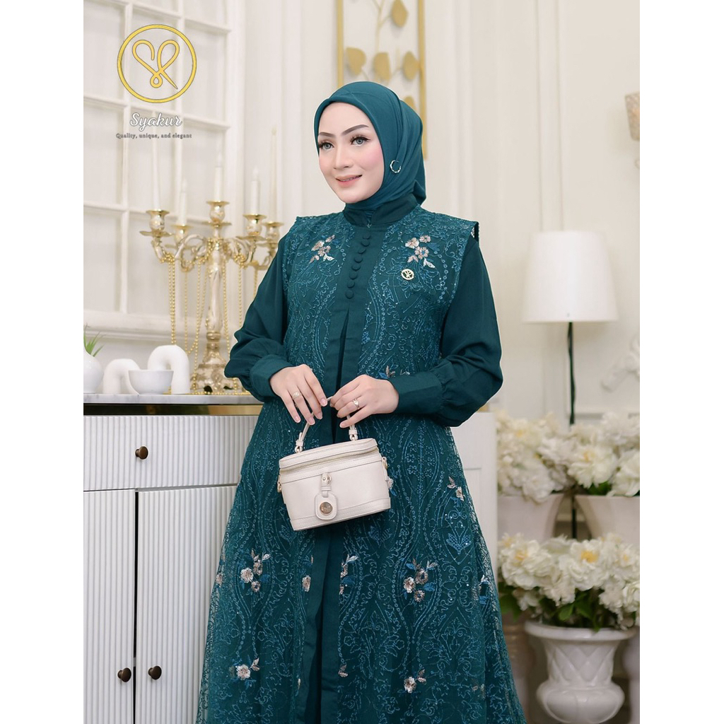 gamis tile kancing by syakur collection