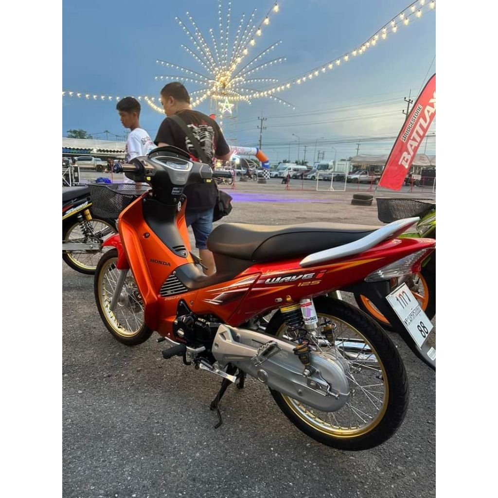 striping wave 125i Supra x 125 merah