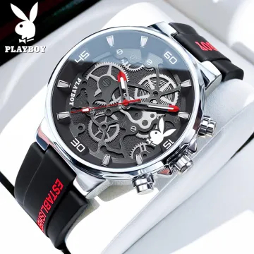 PLAYBOY Jam Tangan Pria Original Anti Air Keren Unik Desain Luxury Gerakan Kuarsa Bisnis Men Watch