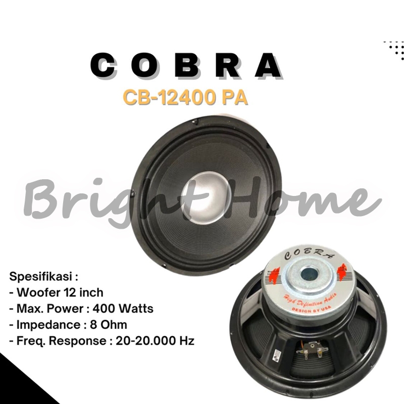 COBRA CB-12400 PA CB12400PA Speaker Woofer 12 Inch Fullrange