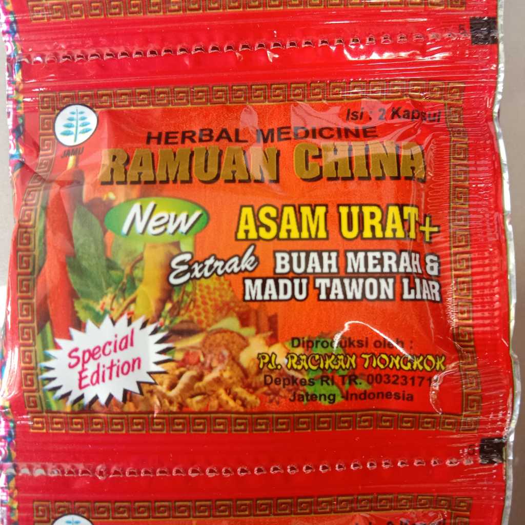 kaps ramuan chna buah merah dan madu obat asam urat