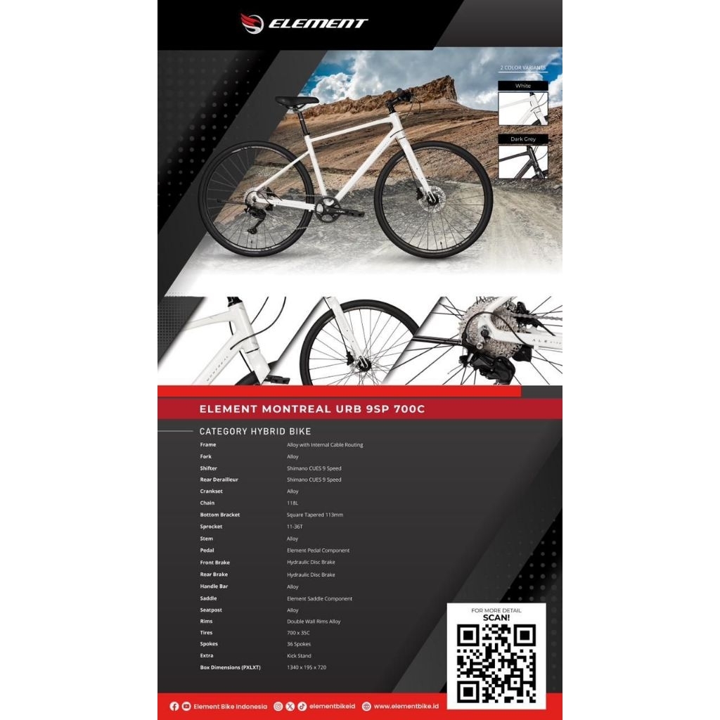 sepeda hybrid gravel Alloy element Montreal GRD URB  GR8