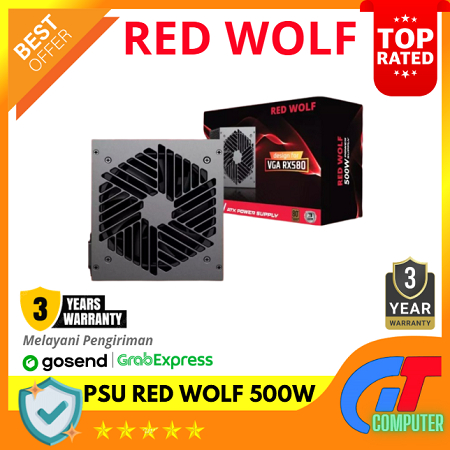 PSU Red Wolf 500Watt - Power Supply 80% Efficiency