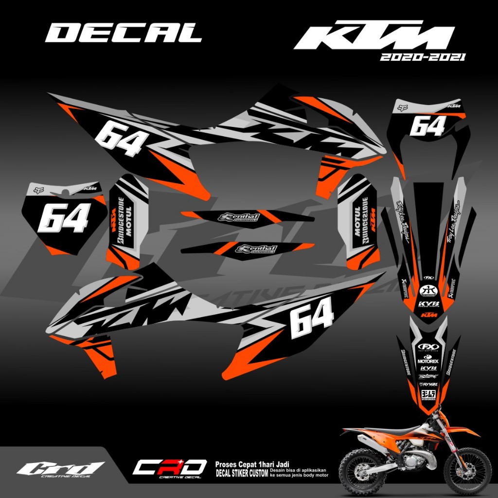 Decal Stiker Motor KTM 250-450 Tahun 2020-2022 Decal KTM 250 exc Jual Decal Ktm 2020 Up