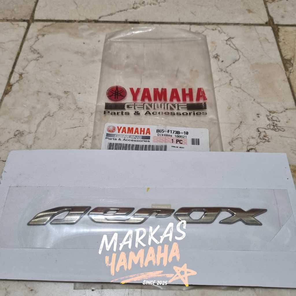 Emblem Stiker Logo Aerox Old 155 Warna Gold Ori B65-F173B-10 Original Yamaha Ygp