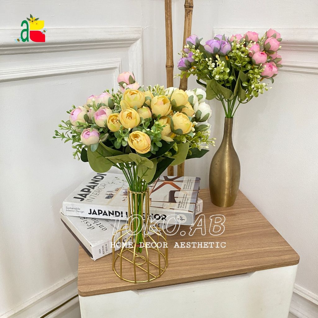 BUNGA ARTIFICIAL MAWAR GARDEN ROSE MINI B8083 BUNGA PLASTIK DEKORASI BUKET DAN HIASAN RUMAH