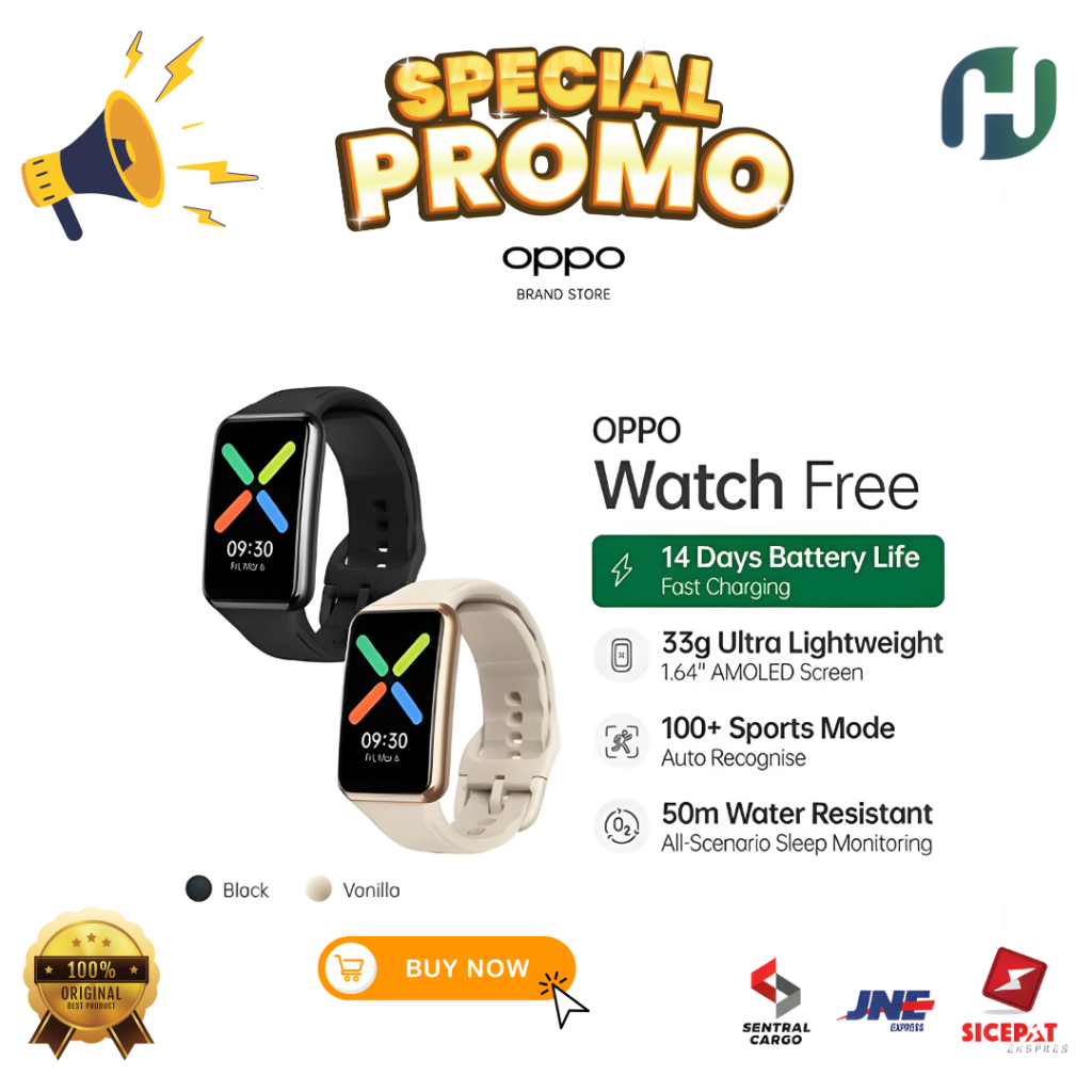 OPPO Watch Free Second / Bekas | Smartwatch Like New Jam Tangan Pintar Multifungsi Fitness Tracker L