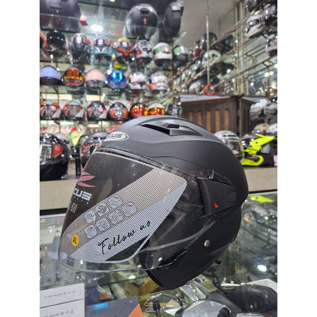 HELM ZEUS ZS-611_HALF FACE DOUBLE VISOR