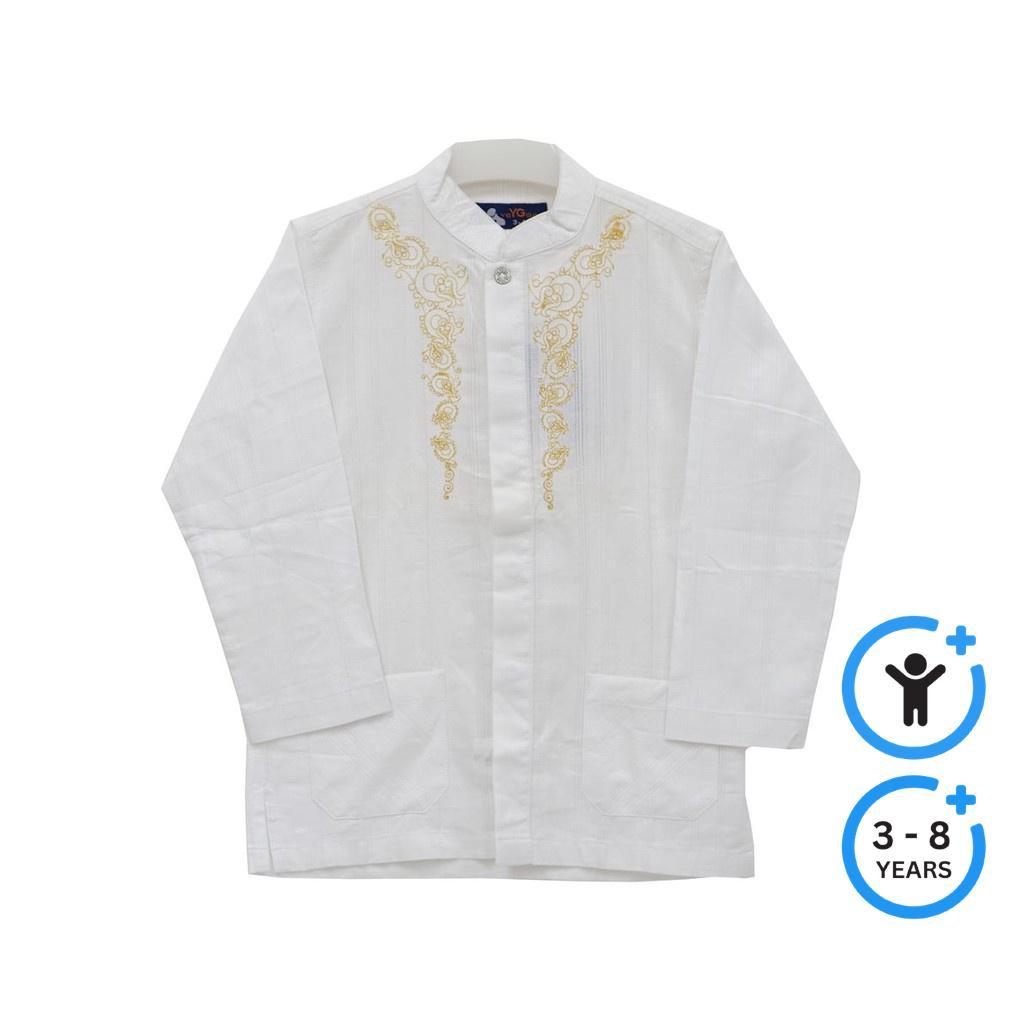 Yege Kemeja Koko Anak Anak Putih Kuning