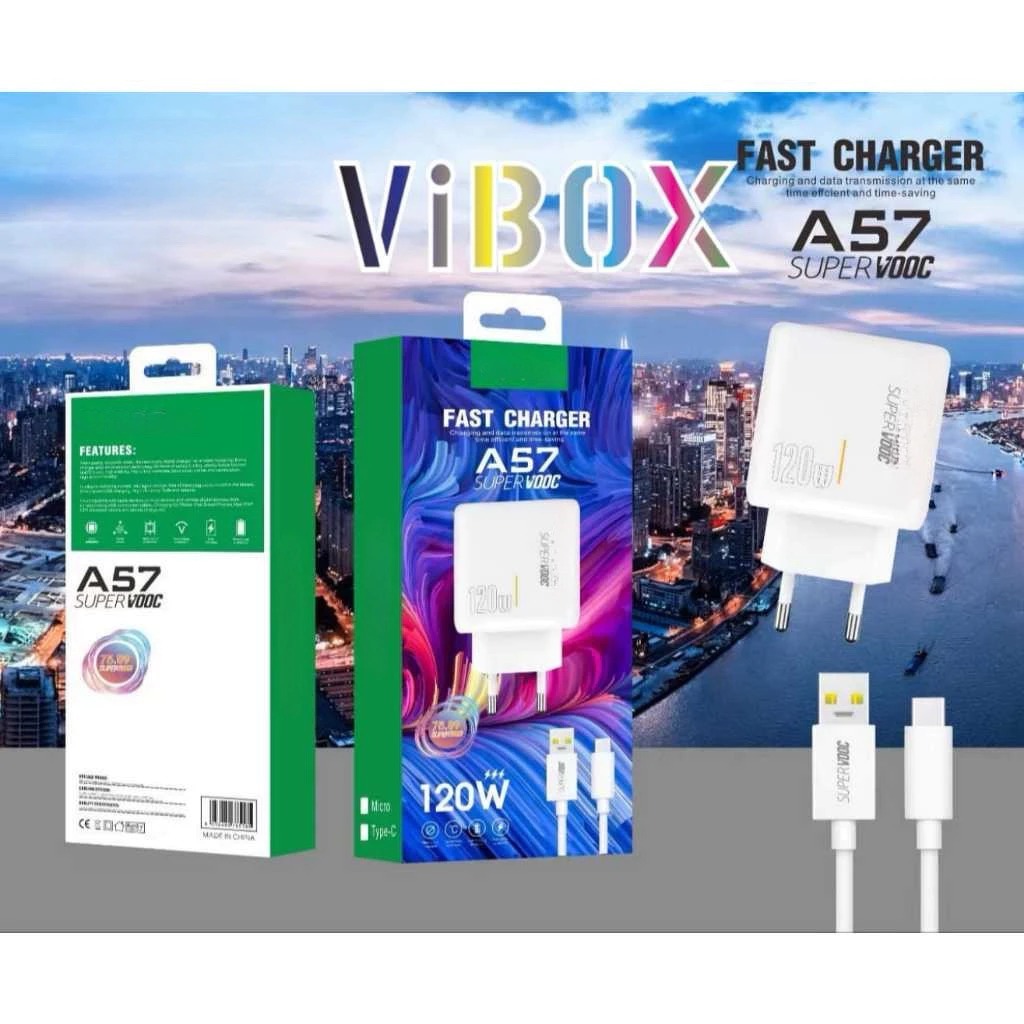 Charger oppo   A57 120W Support FastCharging super Vooc kompatible semua hp smartphone android BY SM