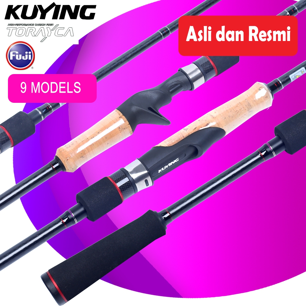 KUYING RAINFOREST Joran Pancing Baitcasting Spinning Fishing Rod 190-255cm 5-20LB Karbon L ML MH M