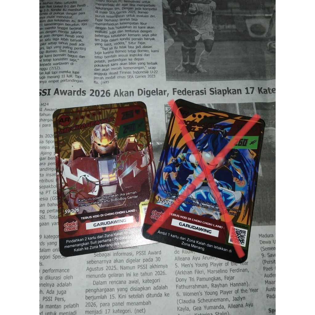 kartu Choki Choki Boboiboy mechagentar ar v2