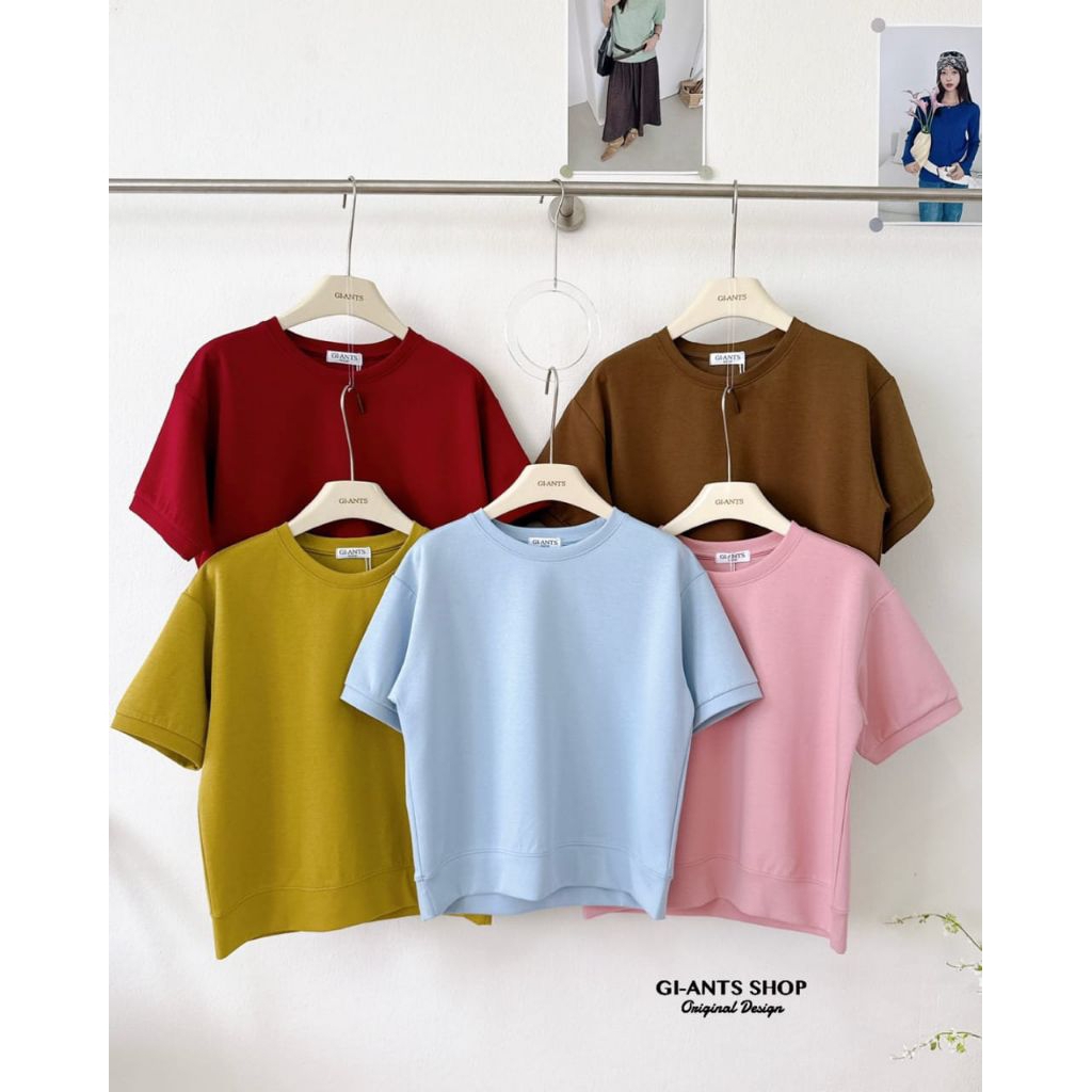 [READY] 100% BANGKOK GI-ANTS BASIC ATASAN KAOS KATUN TANGAN LENGAN PENDEK COTTON ADEM BLOUSE GIANTS 