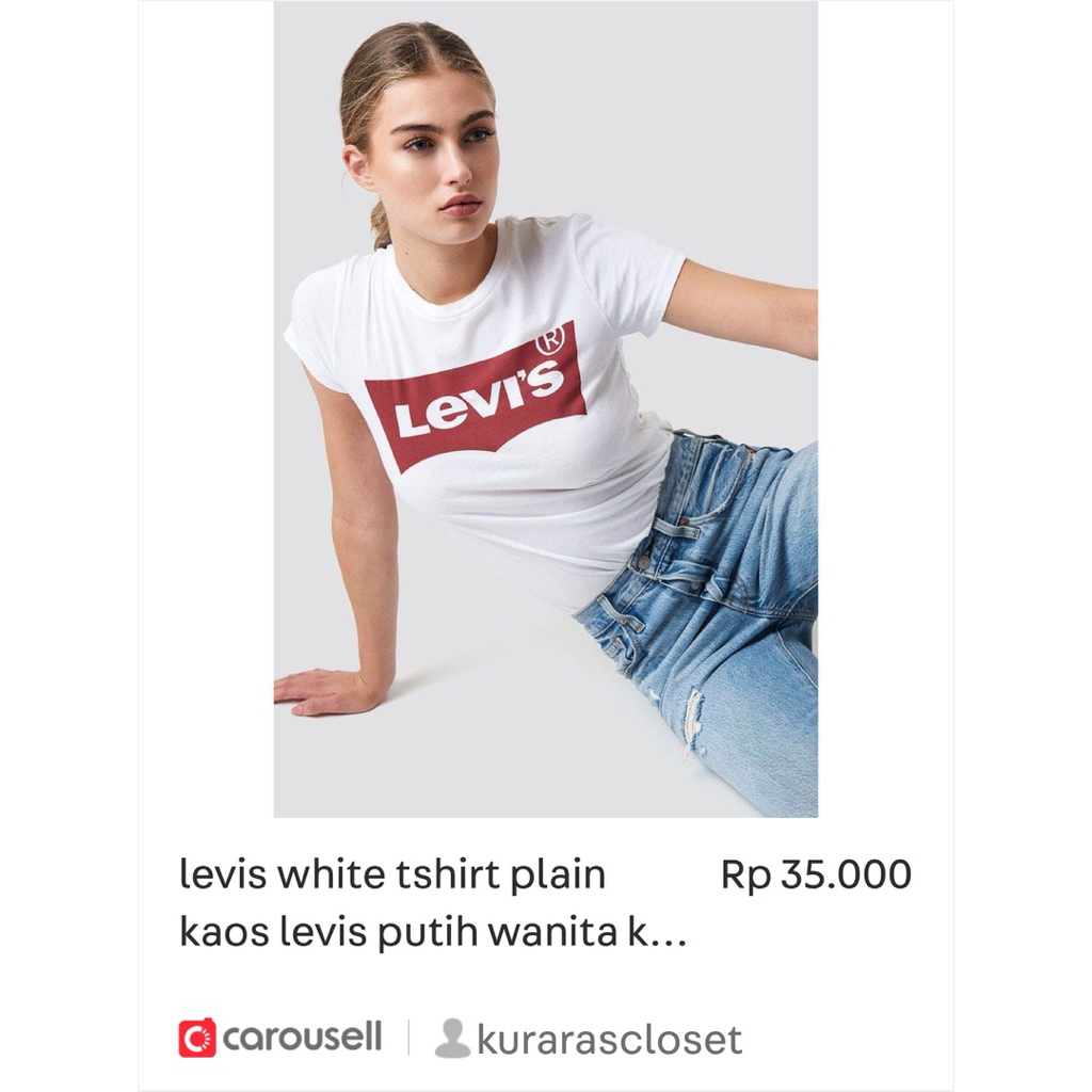 [PRELOVED BRAND] Levis Plain Tshirt Black & White | Kaos Hitam Wanita | Kaos Putih Wanita | kaos bas