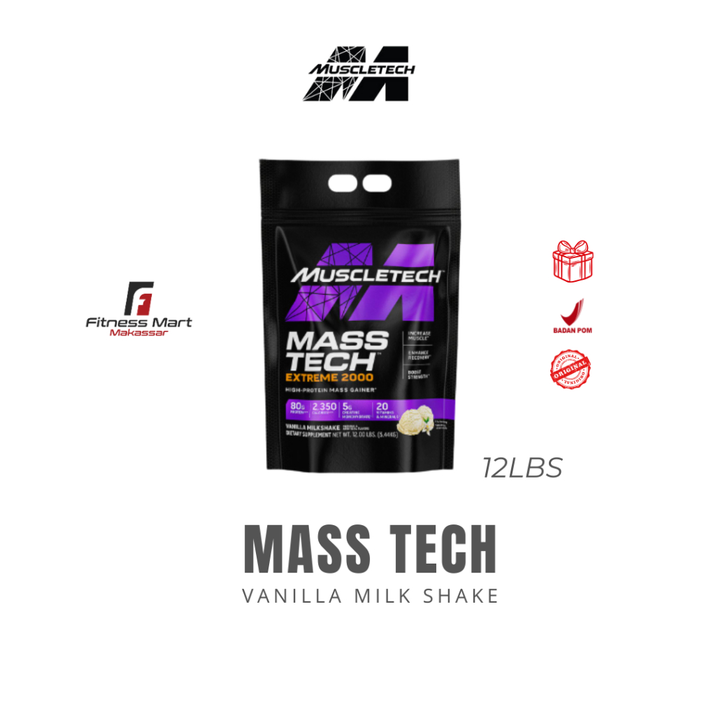 Muscletech Masstech 20lbs Mass Tech Mastech Gainer Penambah Berat Badan