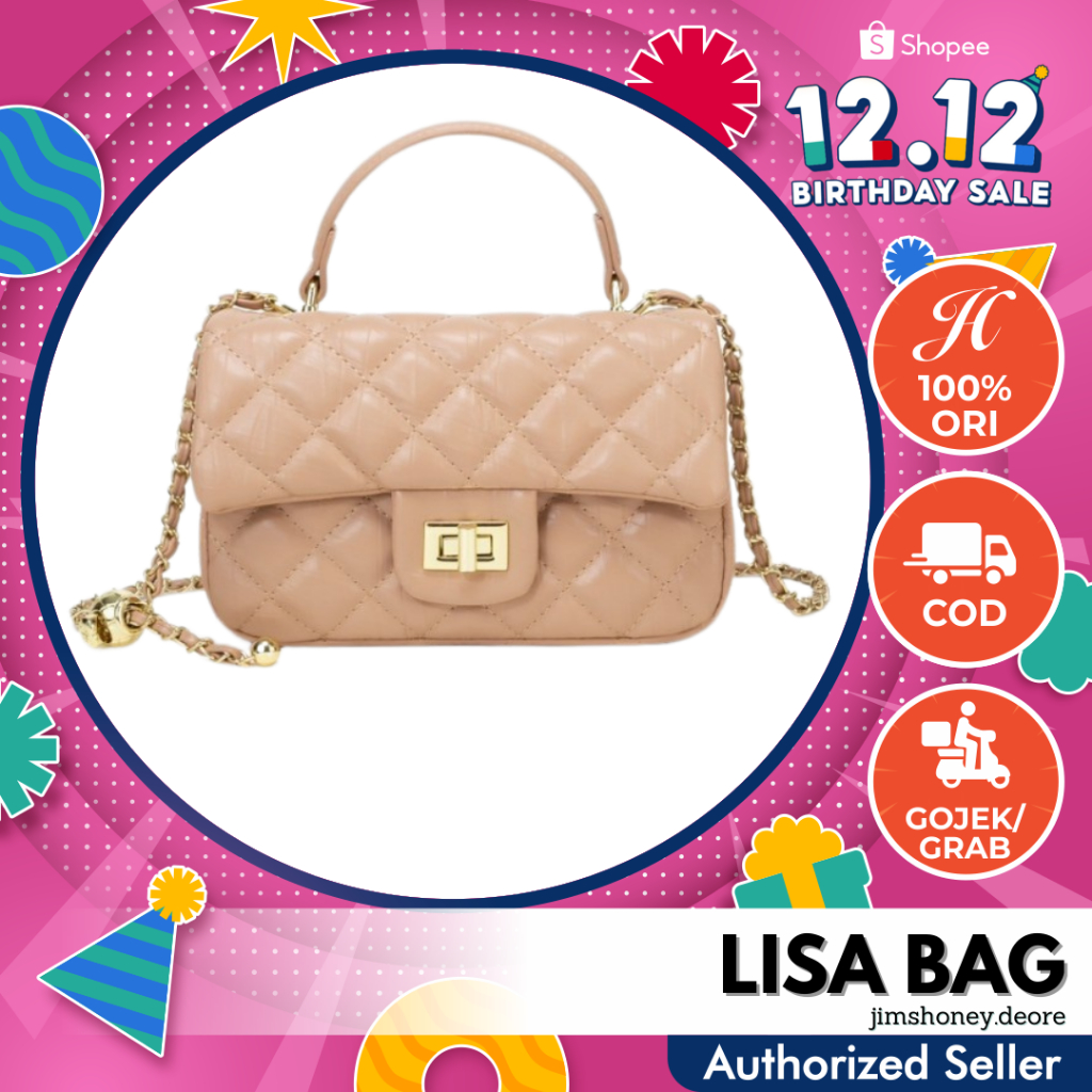Jims Honey LISA BAG Tas Selempang Wanita Slingbag Cewek Jimshoney Jh  Trendy Elegan Tali Rantai