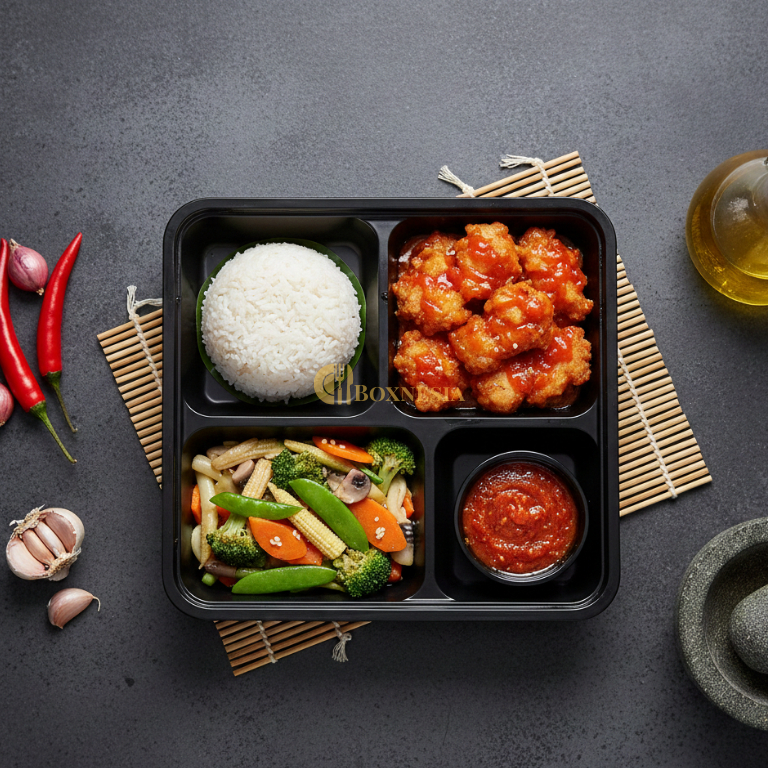 Catering Nasi Box Ayam Crispy Asam Manis – Capcay + Sambal Tomat | Boxnesia Paket Nasi Box (Min 30) 