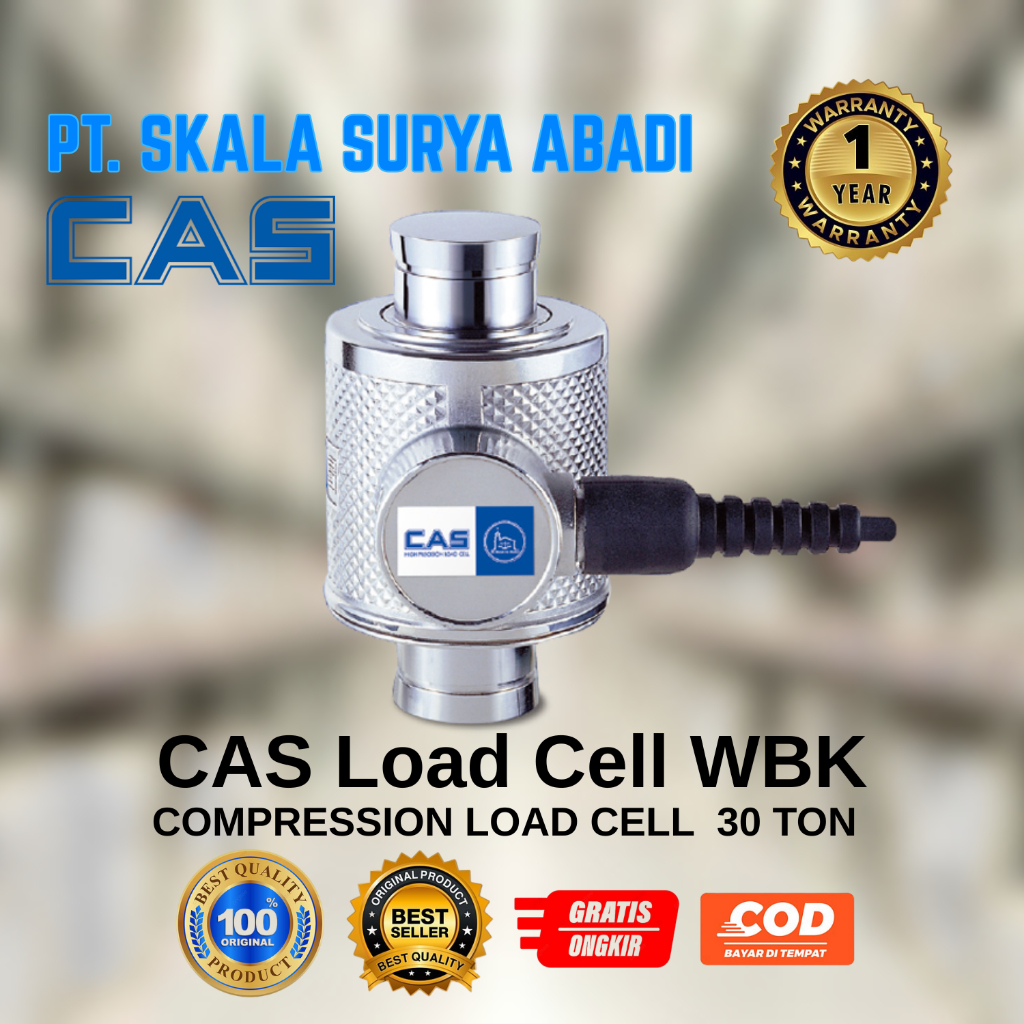 Load Cell CAS WBK 30ton / Compression Load Cell 30 ton / Load Cell Timbangan 30ton