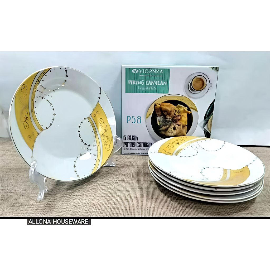 PIRING KUE 7 INCH KERAMIK (6 PCS) VICENZA P58