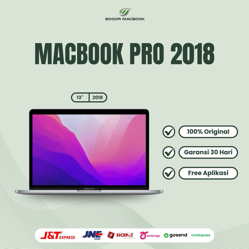 Macbook Pro 2018 Touchbar (13 Inch) Intel Core i5 || Ssd 256gb/ 512gb Second