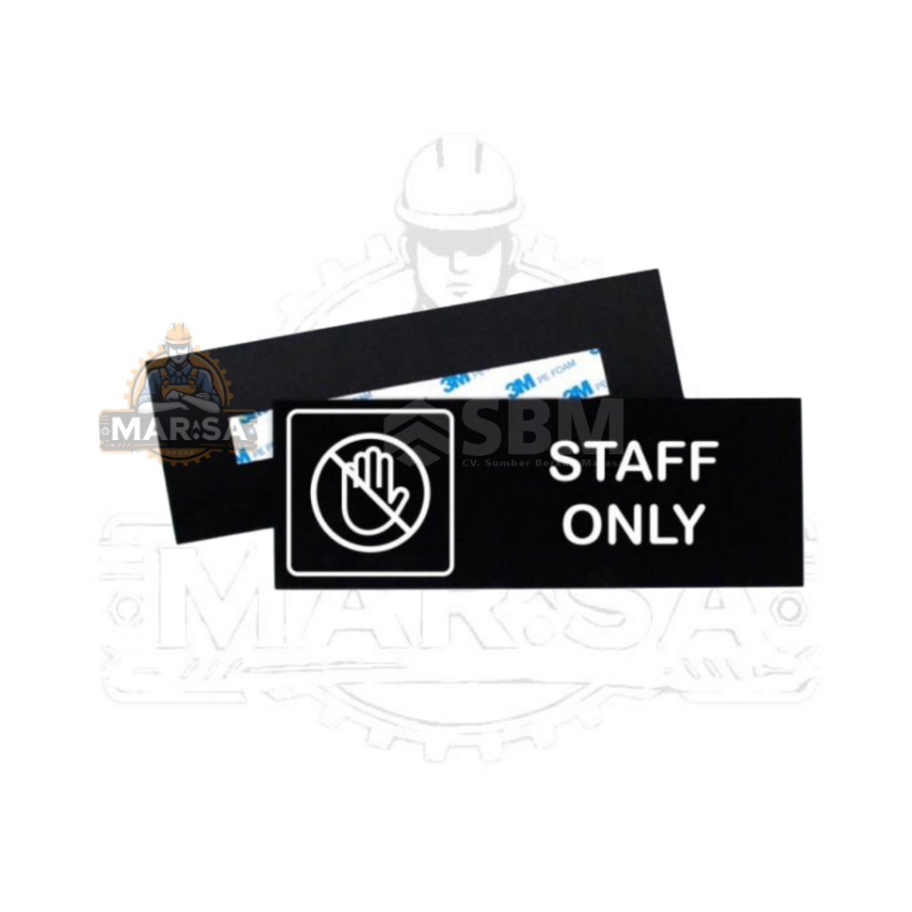 Staff Only Sign Board - Papan Logo Staff Only - Sign Board Akrilik - Wall Sign - Staff Only