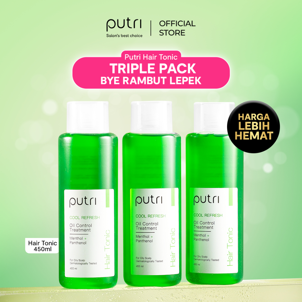 TRIPLE DEALS ANTI LEPEK Putri Cool Refresh Hair Tonic 450ml x 3pcs | Hair Tonic Wangi Tahan Lama | T