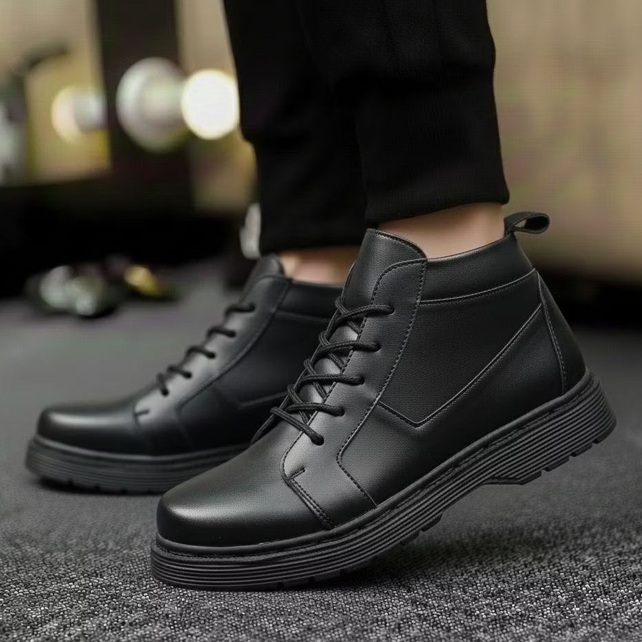 NYKRMN - Sepatu Formal Pantofel Boots Zipper Pdh Hitam Pria