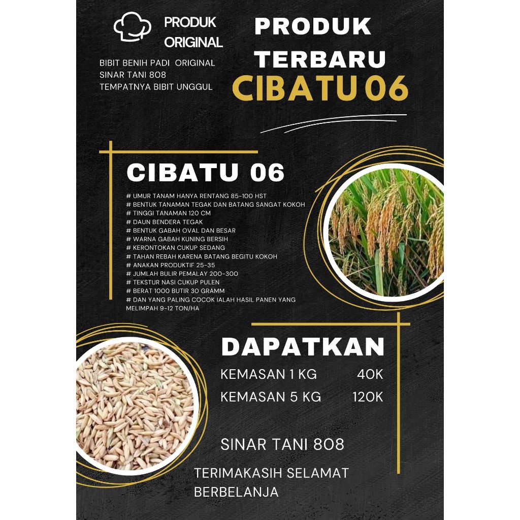 Padi CIBATU 06 Kemasan 5 Kg