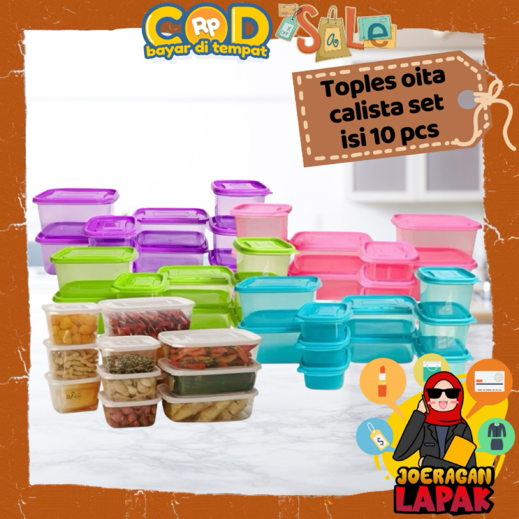 [JOERAGAN LAPAK] CALISTA OITA TOPLES 1 SET ISI 10 PCS BPA FREE TEMPAT WADAH PENYIMPANAN MAKANAN KULK