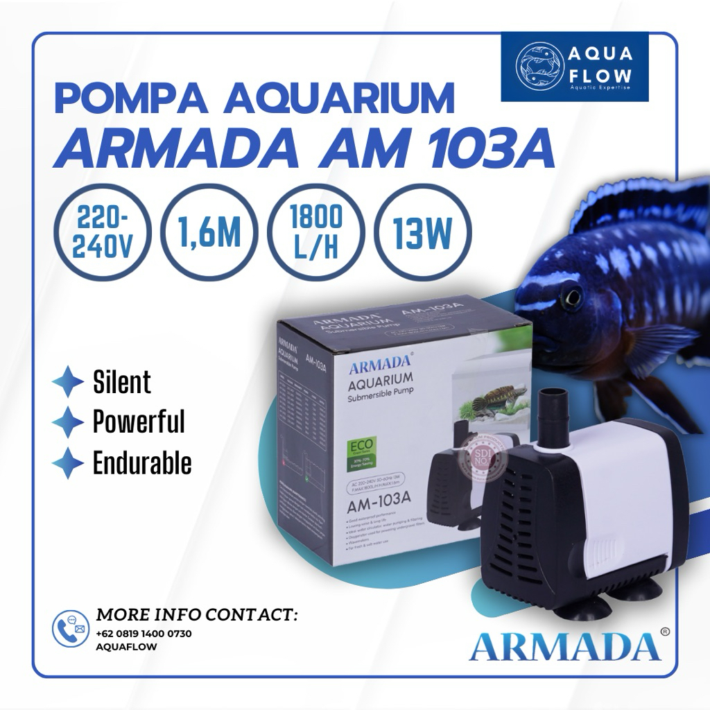 Pompa Aquarium Armada AM 103A 1800L/H 13W / Pompa Kolam / Pompa Aquarium