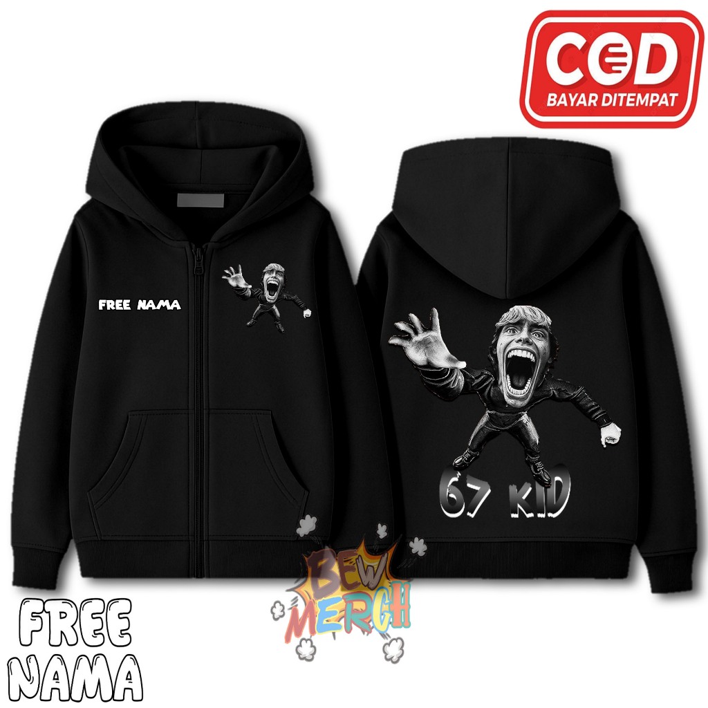Jaket Hoodie Zipper Anak Roblox SCP 67 KID / Jaket Anak Resleting Roblox SCP 67 KID / Free Nama