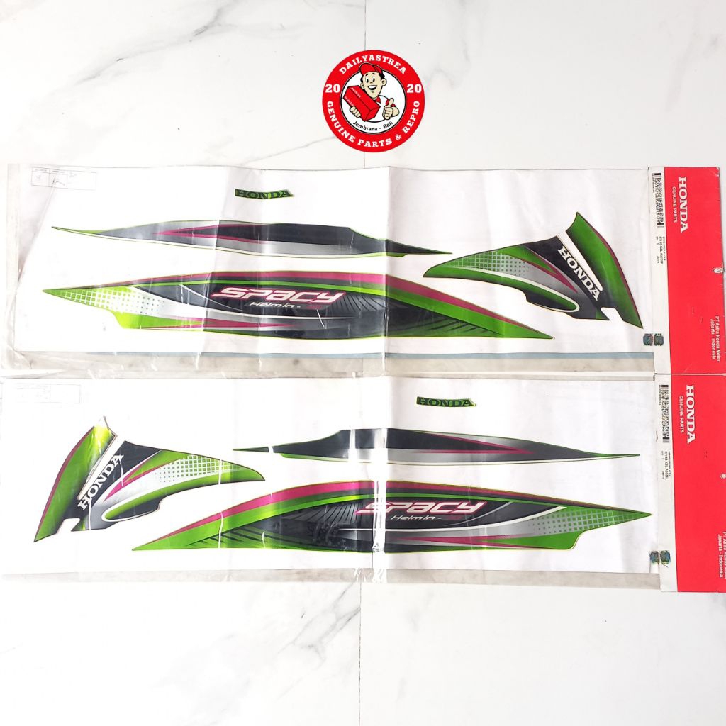 LIS LIST STICKER STRIPING BODY HITAM HIJAU HONDA SPACY KARBU 2011 ORIGINAL ORI AHM 871X0-KZL-A00ZER