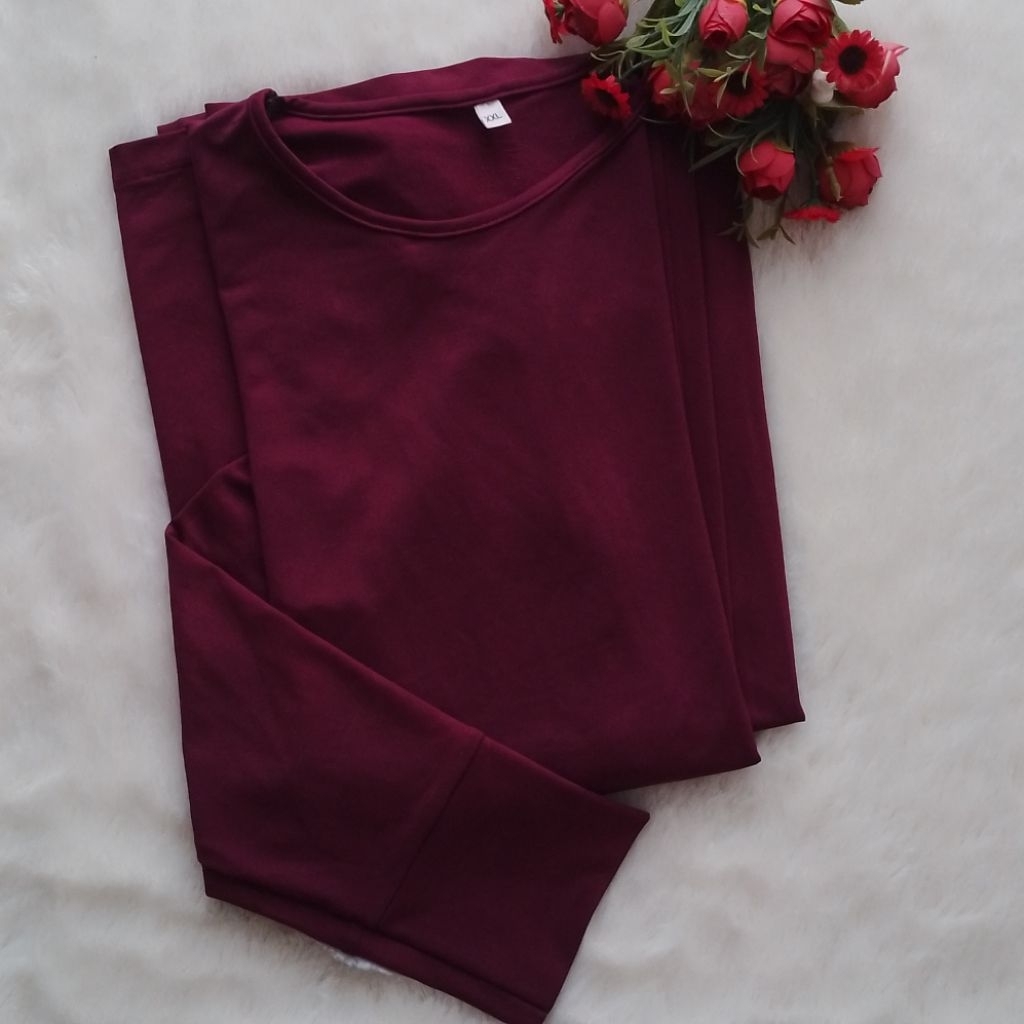 Priloved Gamis Wanita Polos ukuran XXL warna Maroon - EN 137