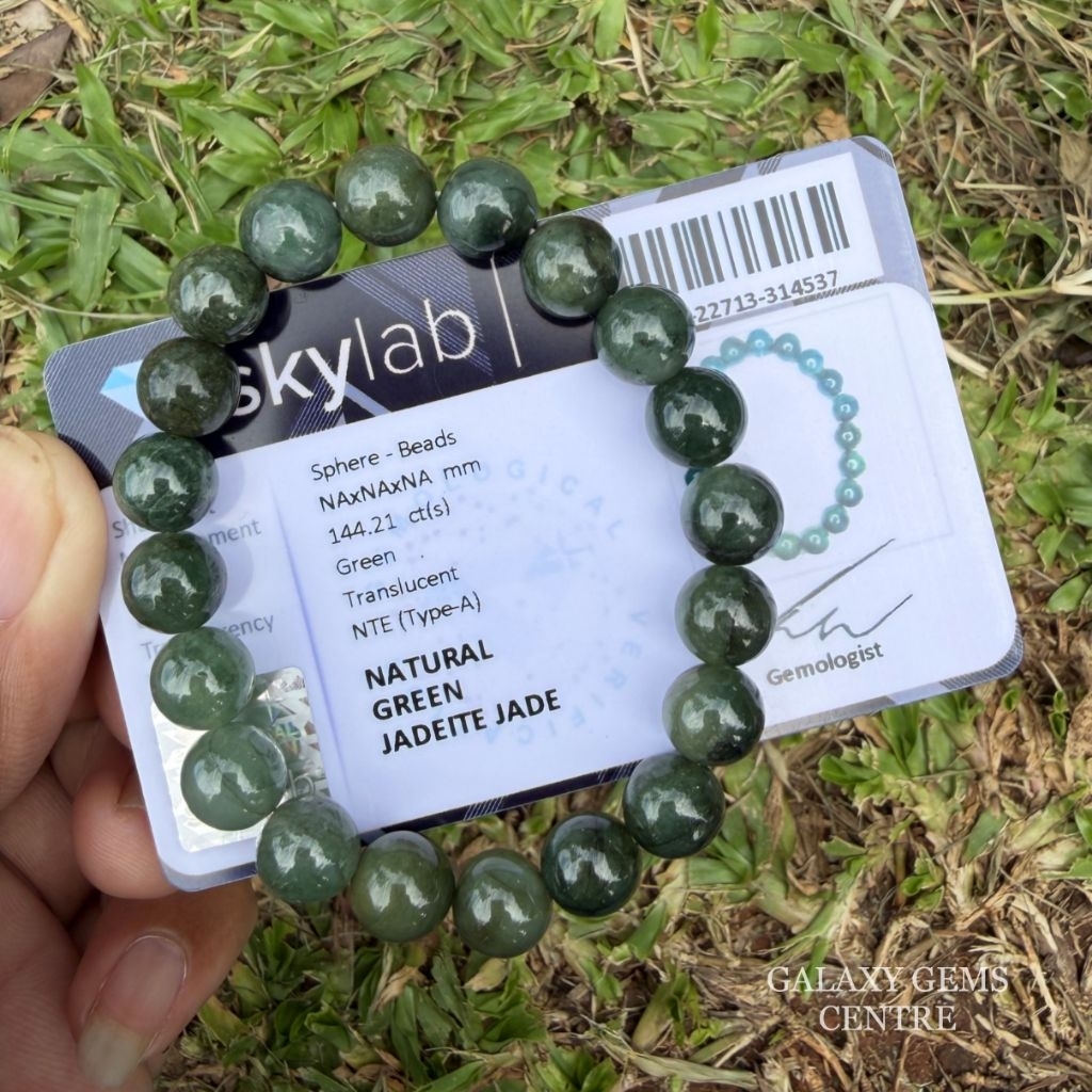 Bracellet Jadeite Jade Giok Burma Type A Gelang Giok Burma Include Certificate Memo