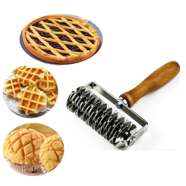 HOT Stainless Steel Lattice Cutter Roller Pastry Bread Pizza Wheel Pie Dough Cutter DIY Bakeware WF