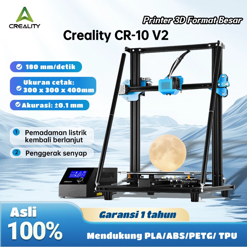 Creality CR-10 V2 3D Printer Senyap Berukuran Besar 3D Printer Peningkatan Presisi Tinggi Dengan Kem
