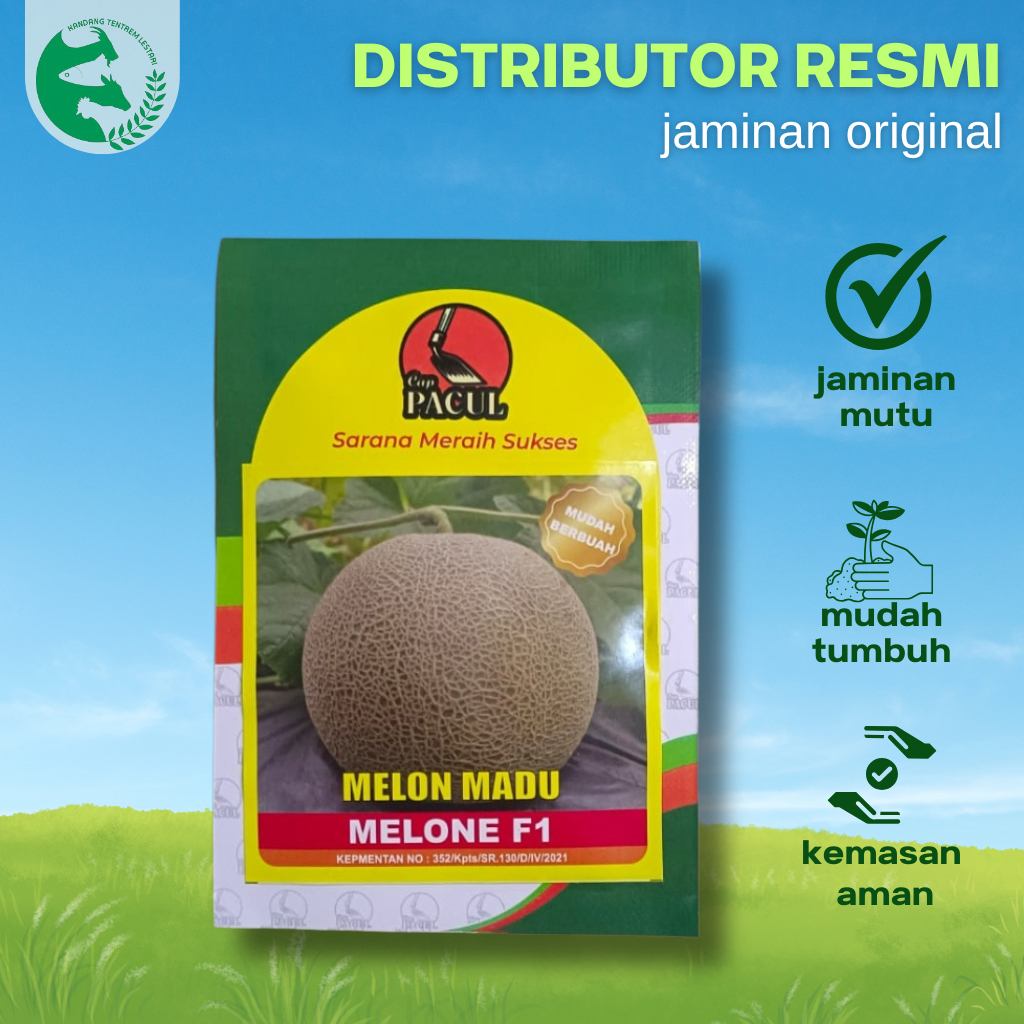 Benih Melon MELONE F1 50 Biji Asli Cap Pacul Unggul Manis Tahan Penyakit Disukai Pasar