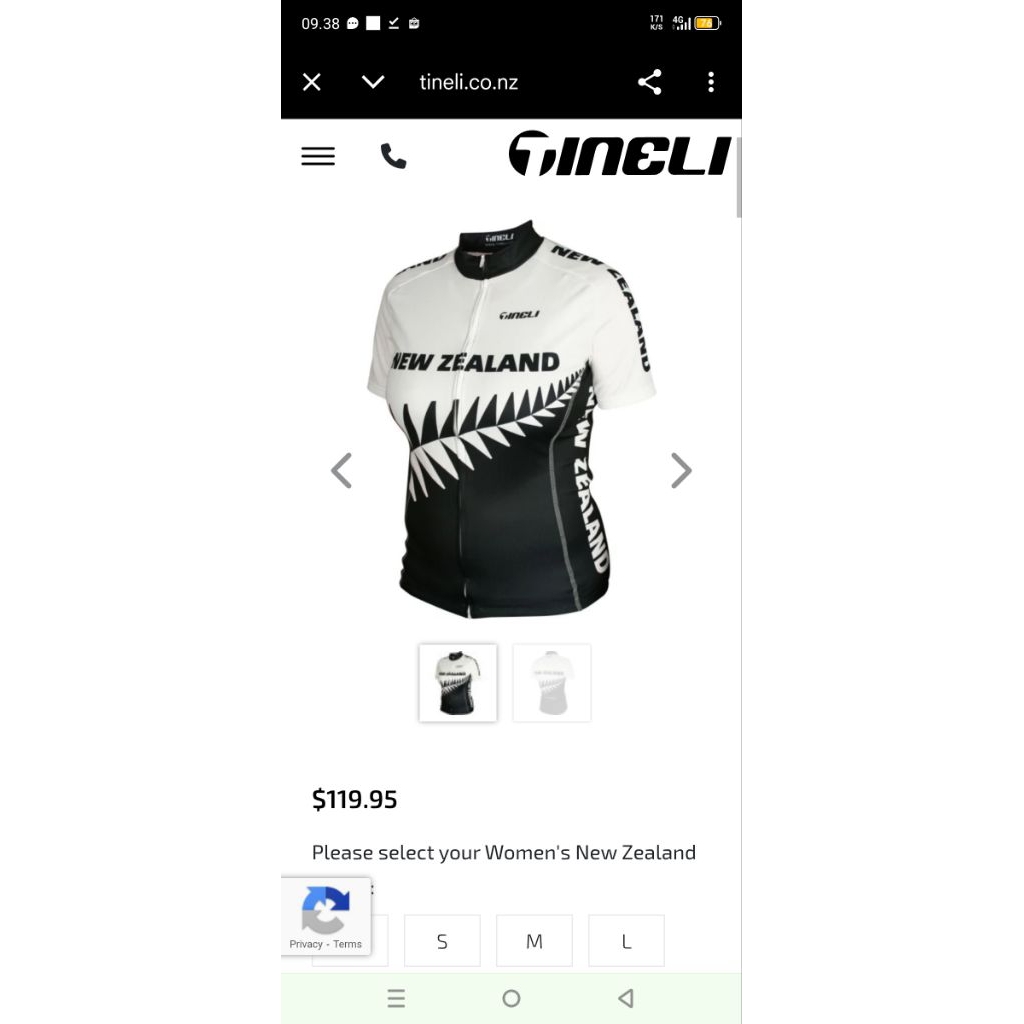 Jersey Tineli New Zealand Original Size XS Women